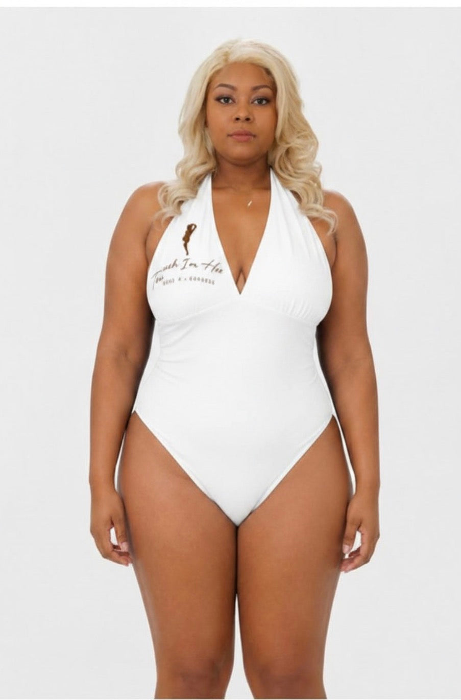 Beach I'm Her-Women's One-Piece Swimsuit -White