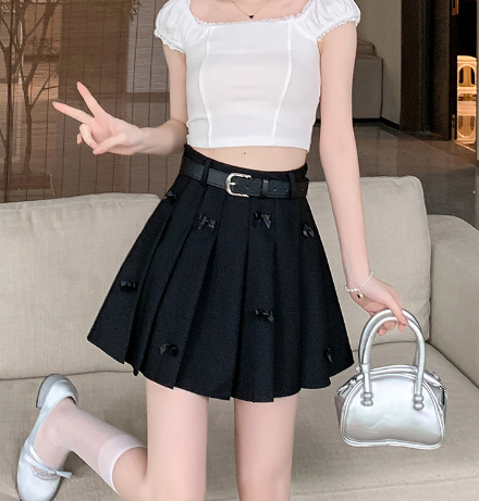 High Waist Pleated Skirt for Ladies' Fashion