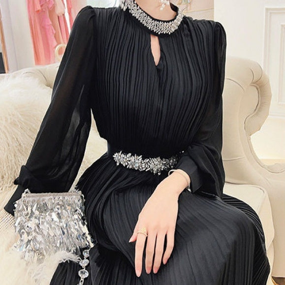 Ladies Chiffon Dress with Beaded Detail
