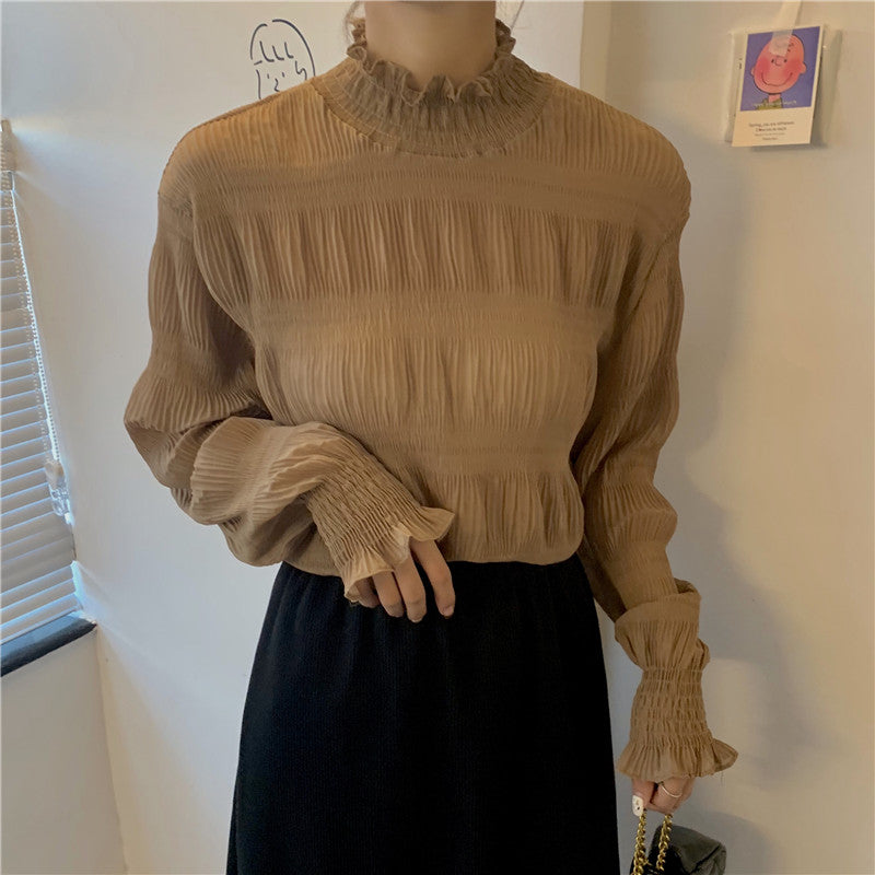New French Style Loose Chiffon Blouse for Women