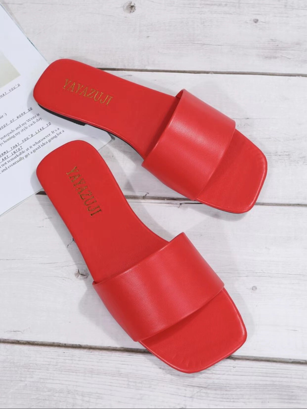 Ladies Comfortable Flat Square Head Beach Sandals
