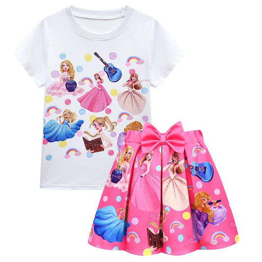 MSSmile-FANKID Girls Princess Dress Adorable Dress for Musical Concert-Lovely Kids Dress Up Outfits Birthday Party(Rose22130CM/5-6Y)