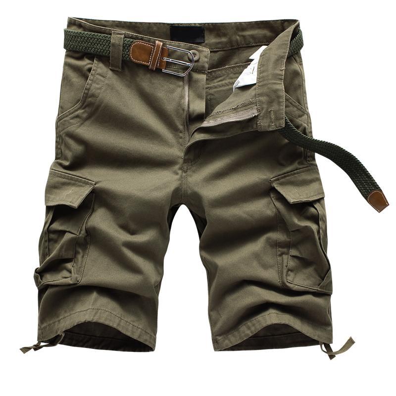 Men's Cotton Cargo Shorts with Pockets - Plus Size