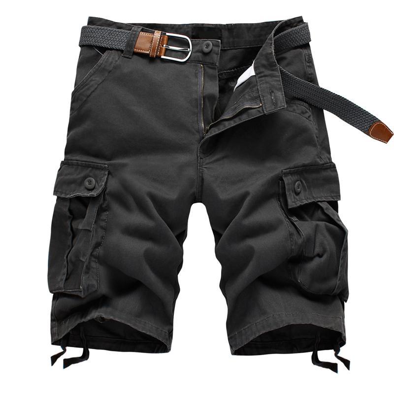 Men's Cotton Cargo Shorts with Pockets - Plus Size