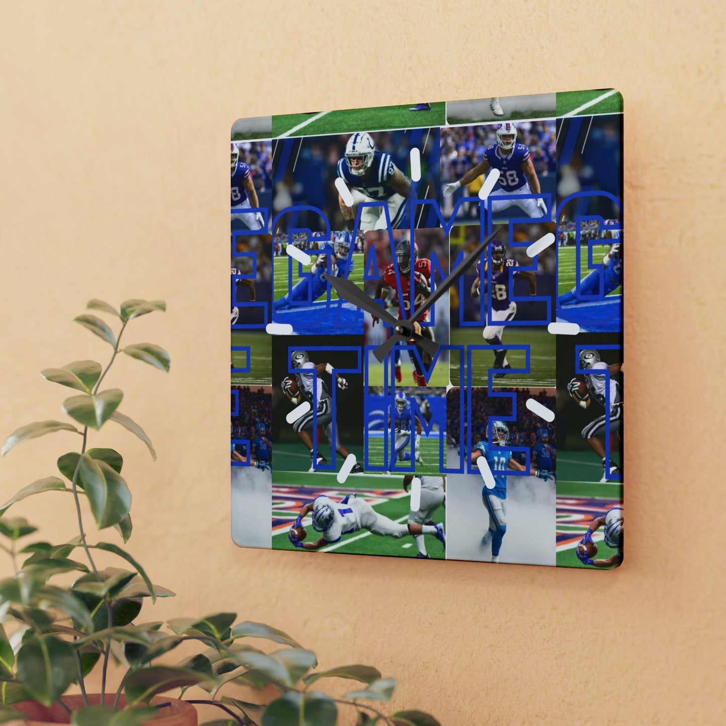 Acrylic Wall Clock, Sports Decor, Game Day Gift, Home Office Decor, Football Fan Wall Art, Unique NFL Merch