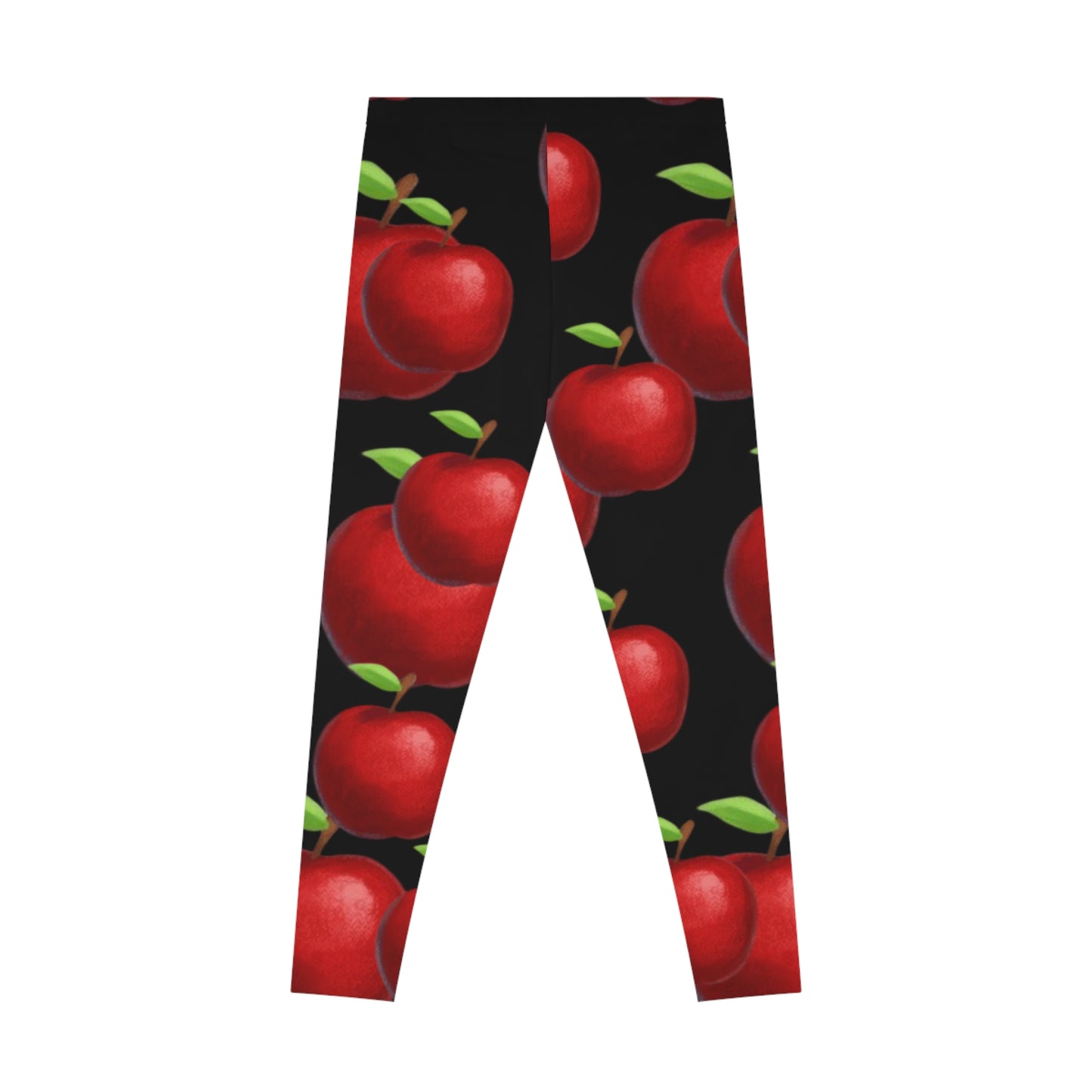 Apple Print Leggings — fruitody Red Apple Pattern All-Over Print Leggings for Teachers & Fall Fashion