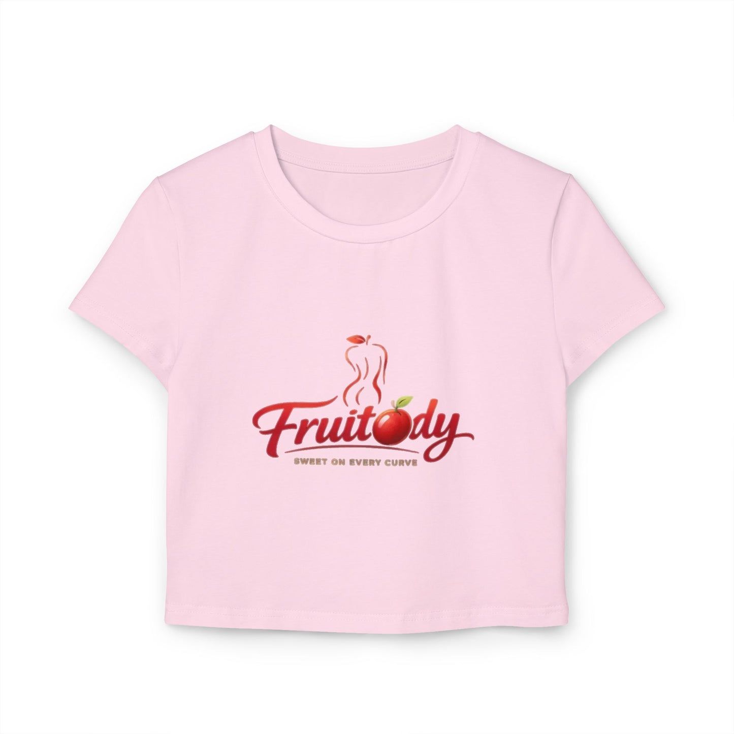 Fruitody Women's Crop Tee — Apple  Fruit Logo Casual Summer Top