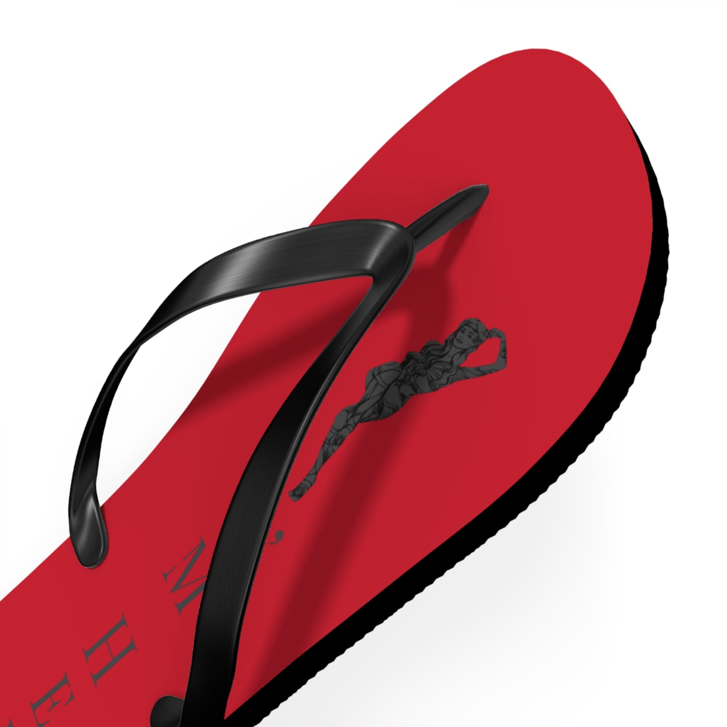 Red 'I'm Her' Flip Flops – Couples Beach Sandals