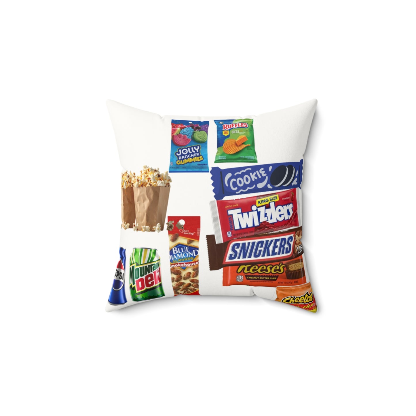 My side-Decorative Faux Suede Pillow — Glitter Monogram & Snack Collage Throw Pillow