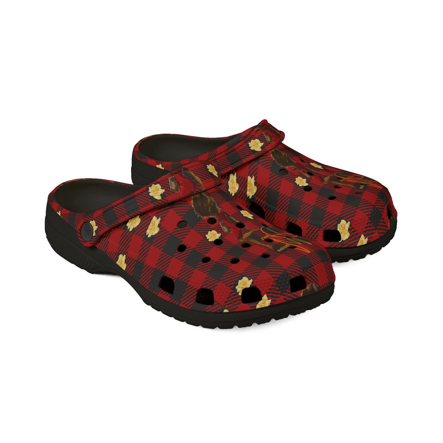 Divas Mission red-Holiday crocs Comfort Shoes, Festive Footwear, Casual Everyday Slip-Ons, Comfortable Home Footwear