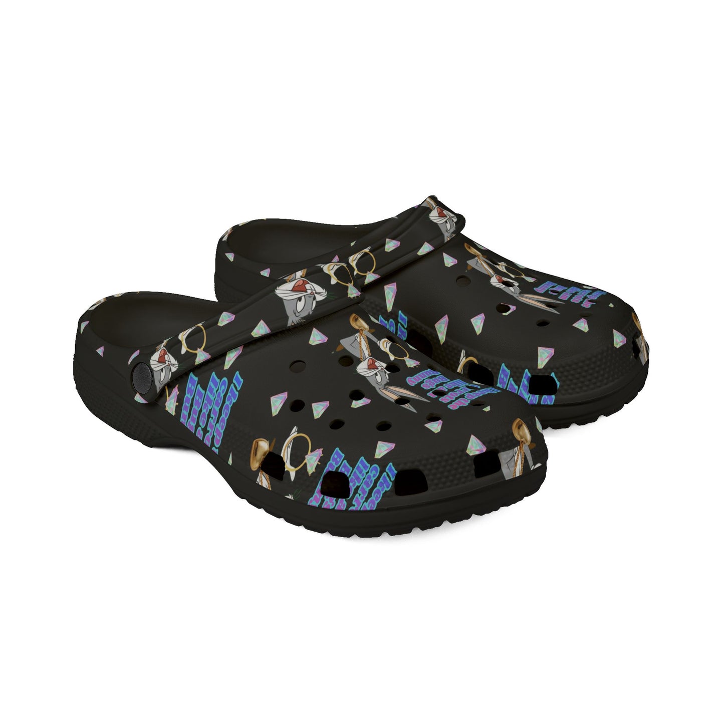 Bugs carrot — Black Abstract Floral All-Over Print