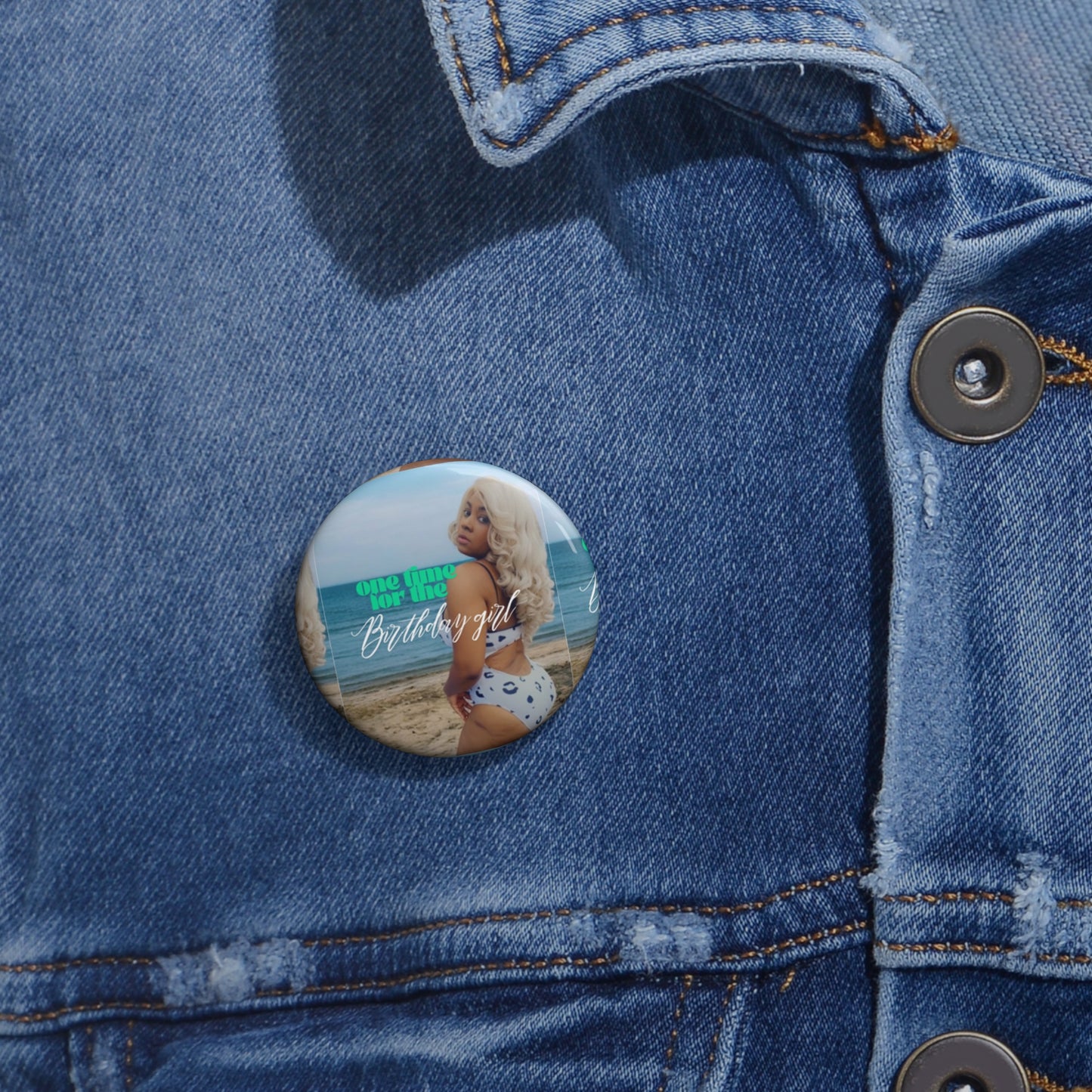Birthday-Custom Photo Pin Button, Personalized Birthday Gift, Party Favor, Unique Accessory, Trendy Button