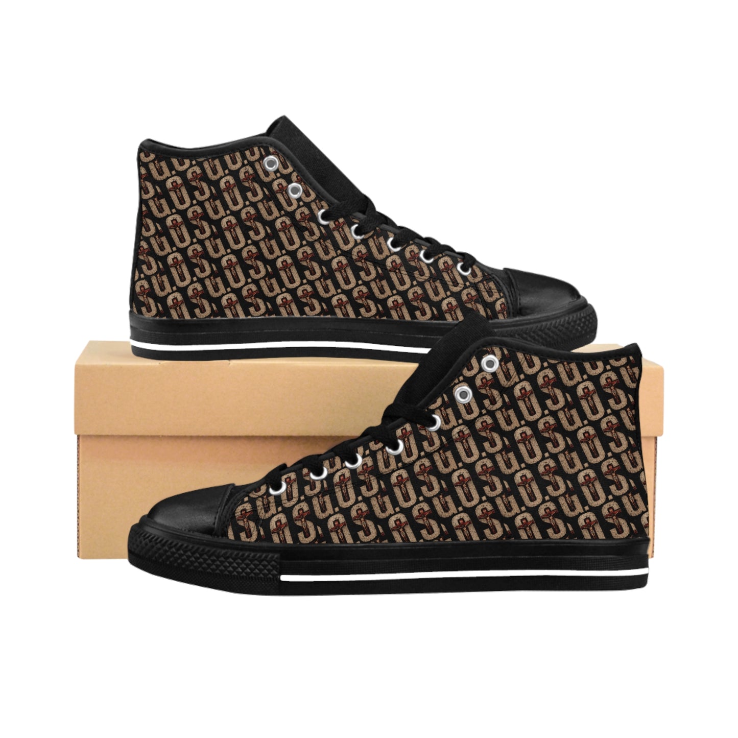 G.O.S.-Chess-Themed High-Top Sneakers — “This Is Not Checkers” Graphic