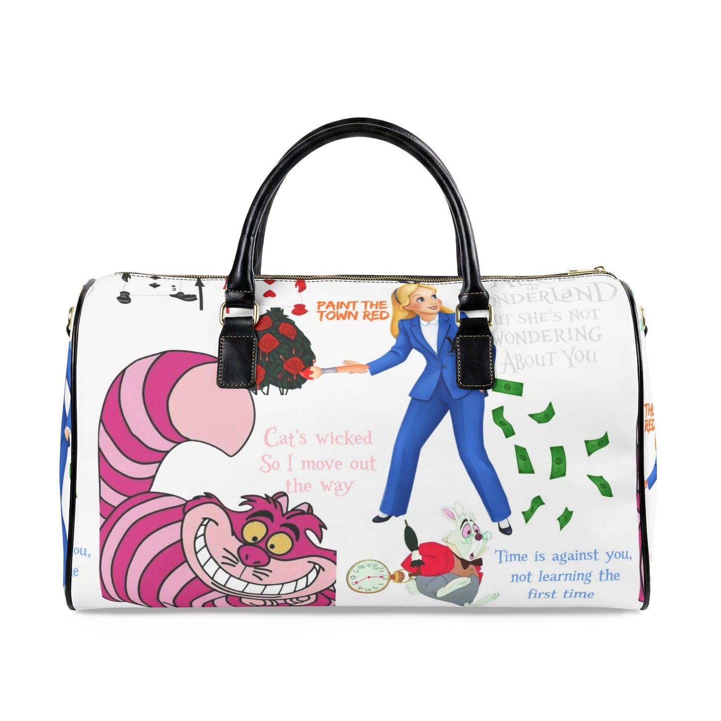Leather Girl wonders Travel Bag —  Satirical Print Weekender