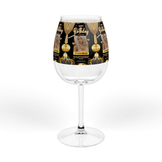 Personalized Wine Glass, Birthday girl- for Wine Lovers, Custom Engraved Stemware, Celebration Cheers Cup, Festive Party Drinkware
