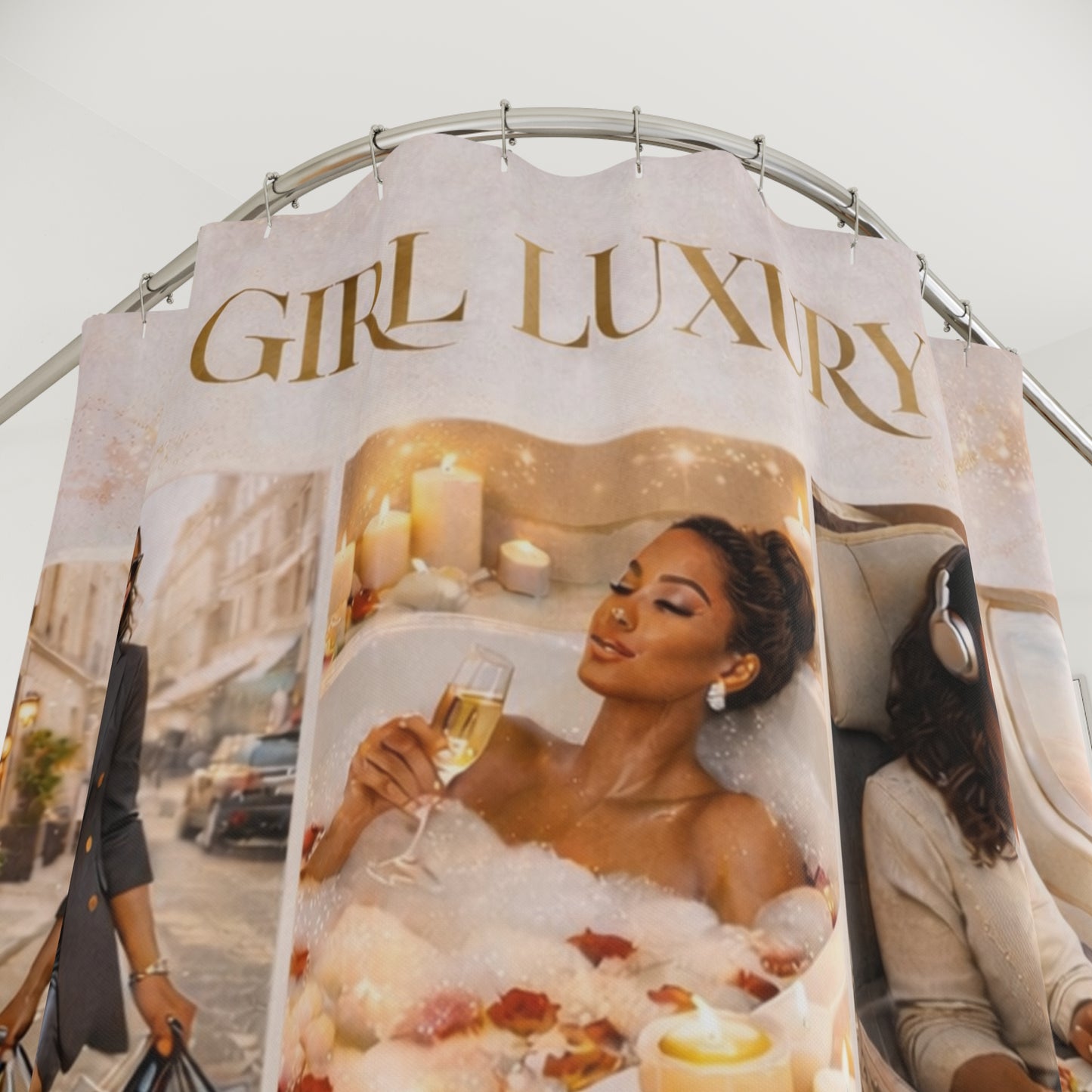 Girl Luxury Shower Curtain — Glam Lifestyle Bathroom Decor