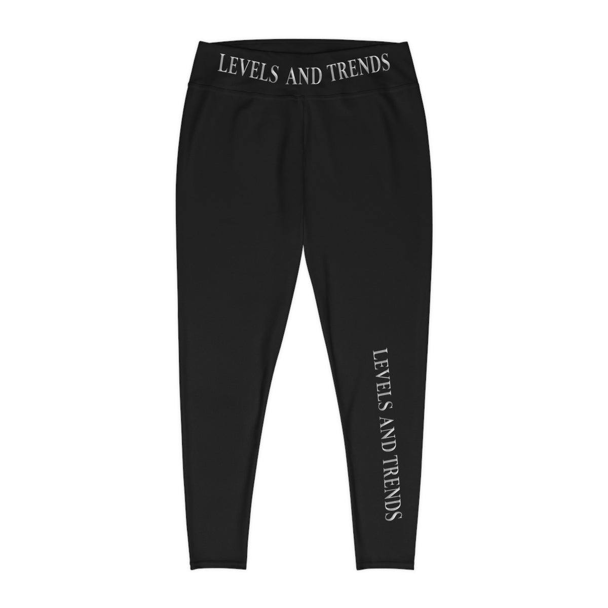 Plus Size Leggings —black  'Levels and Trends' All-Over Print
