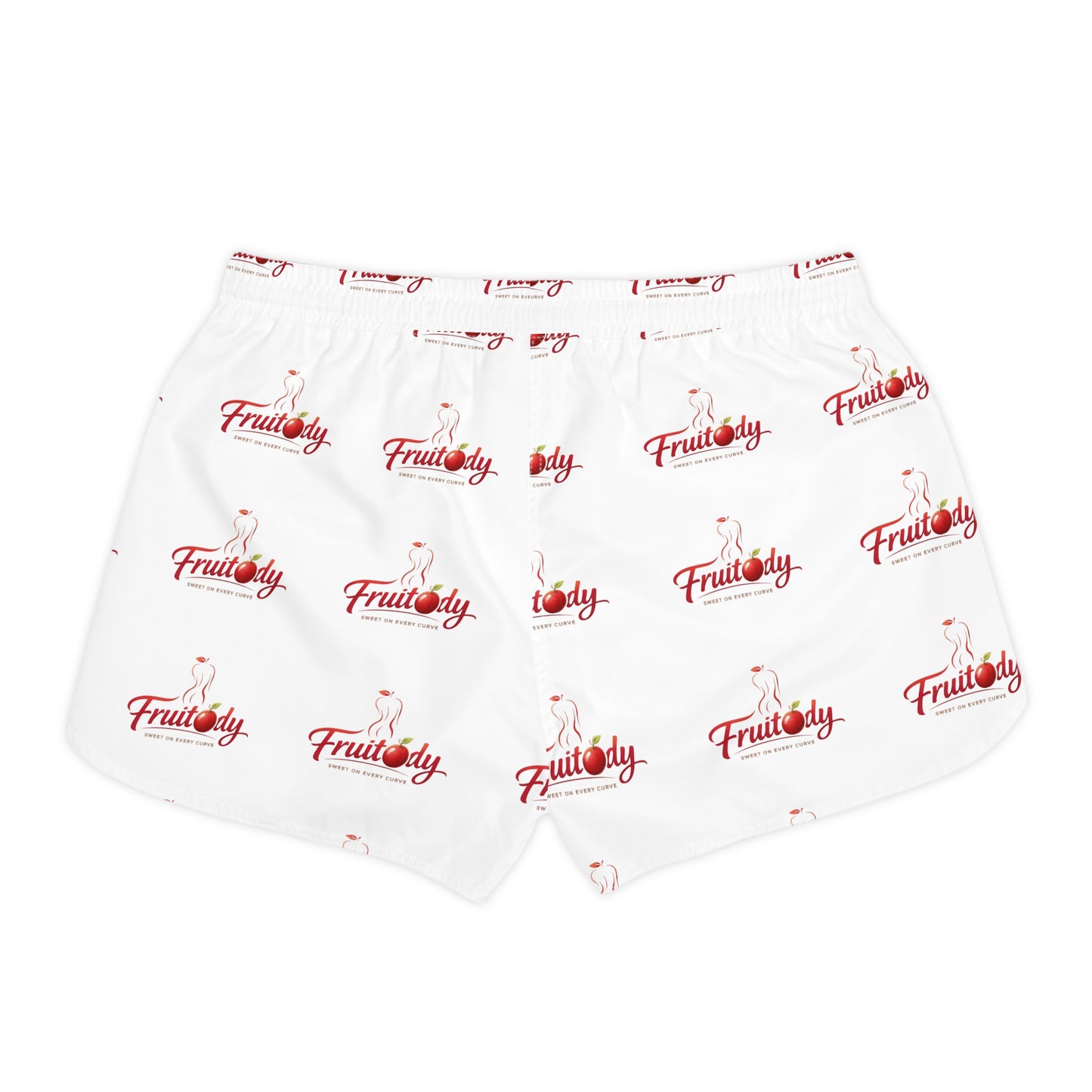 Fruitody apple-Women's Casual Shorts — White All-Over Print