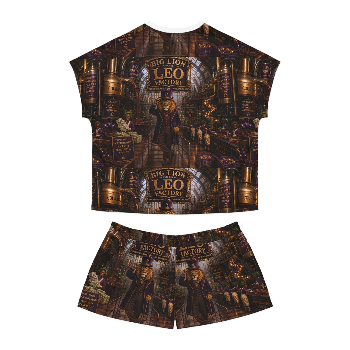 Leo Factory Women's Short Pajama Set — Vintage Steampunk Nightwear