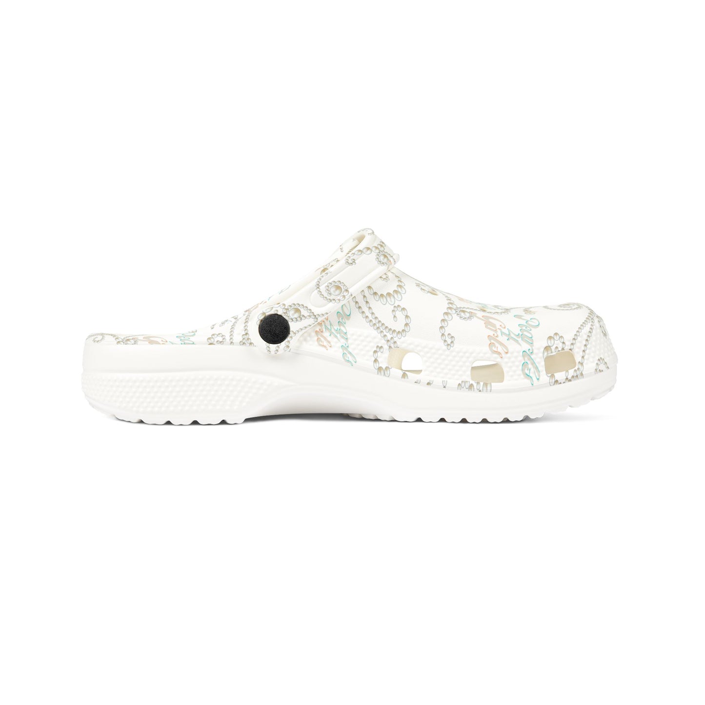 Pearls 4 girls crocs with Subtle Paisley Print – Lightweight Garden & Casual Shoes