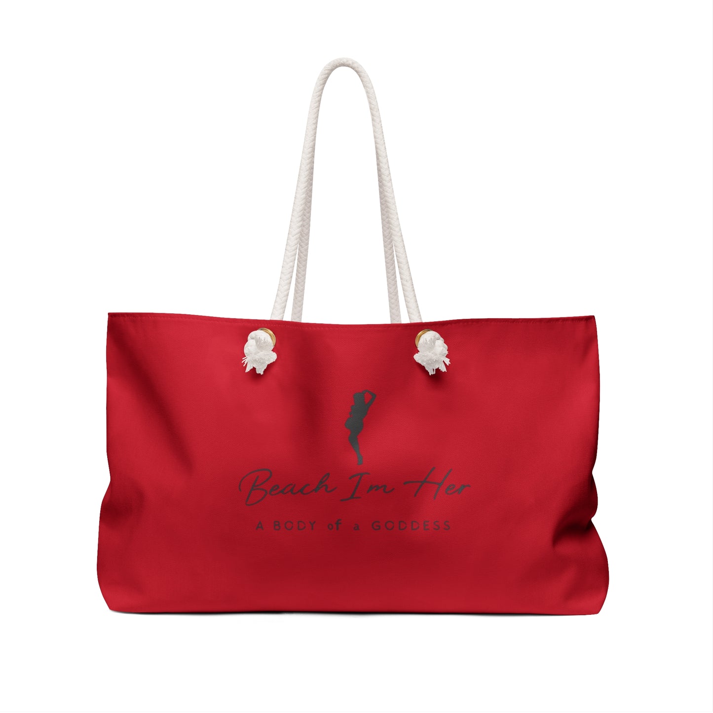 Weekender Bag — 'Beach In Her' Red Travel Tote (A Body of a Goddess)