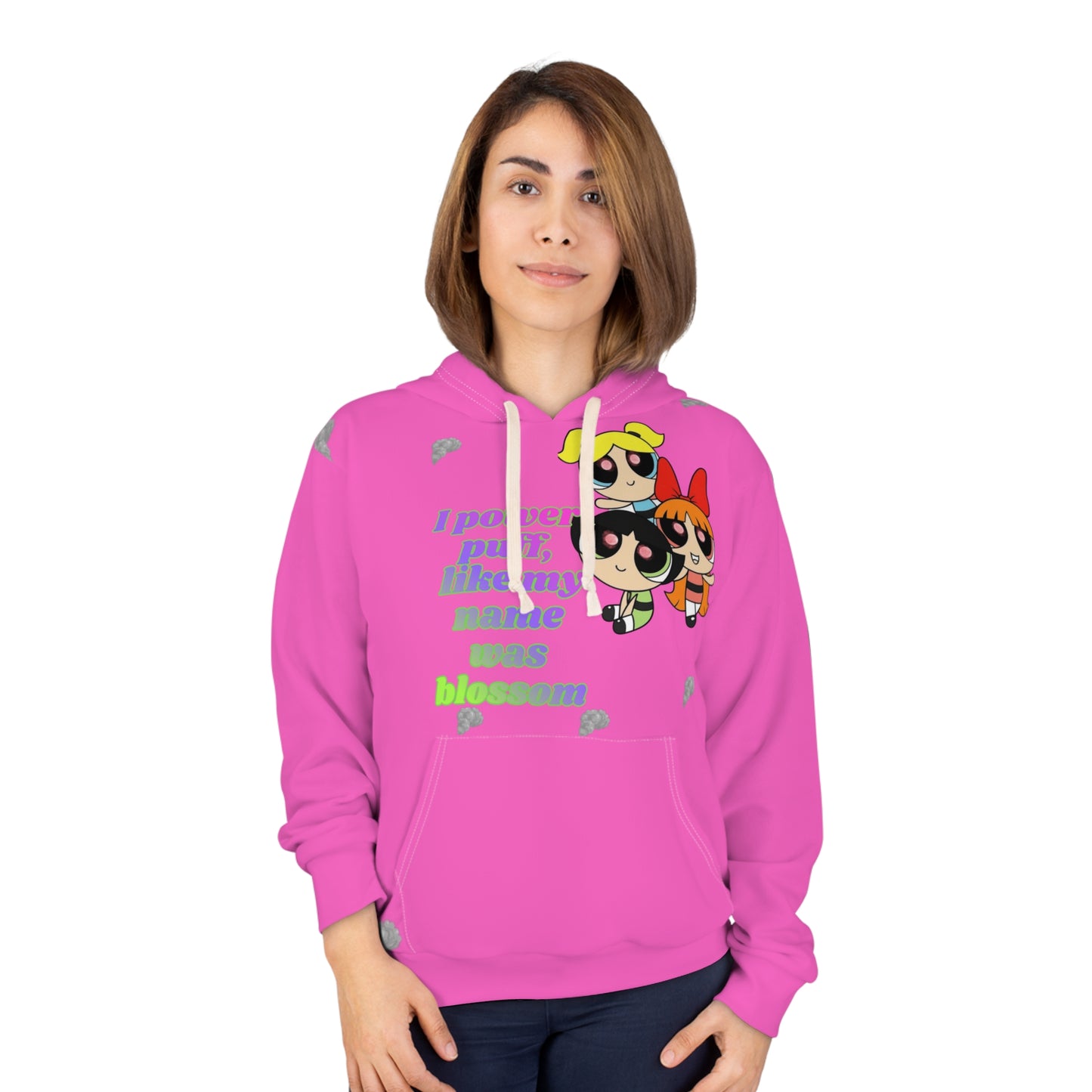 Powerpuff Print Hoodie — "I Powerpuff Like My Mama Was Awesome" All-Over Pullover