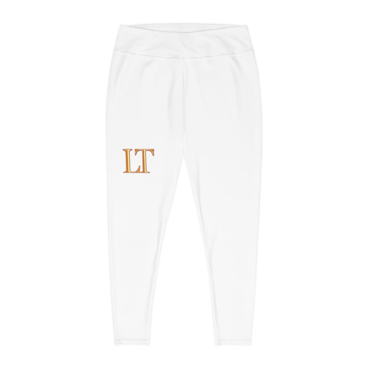 Single LT Plus Size Leggings - Neutral Script Allover Print