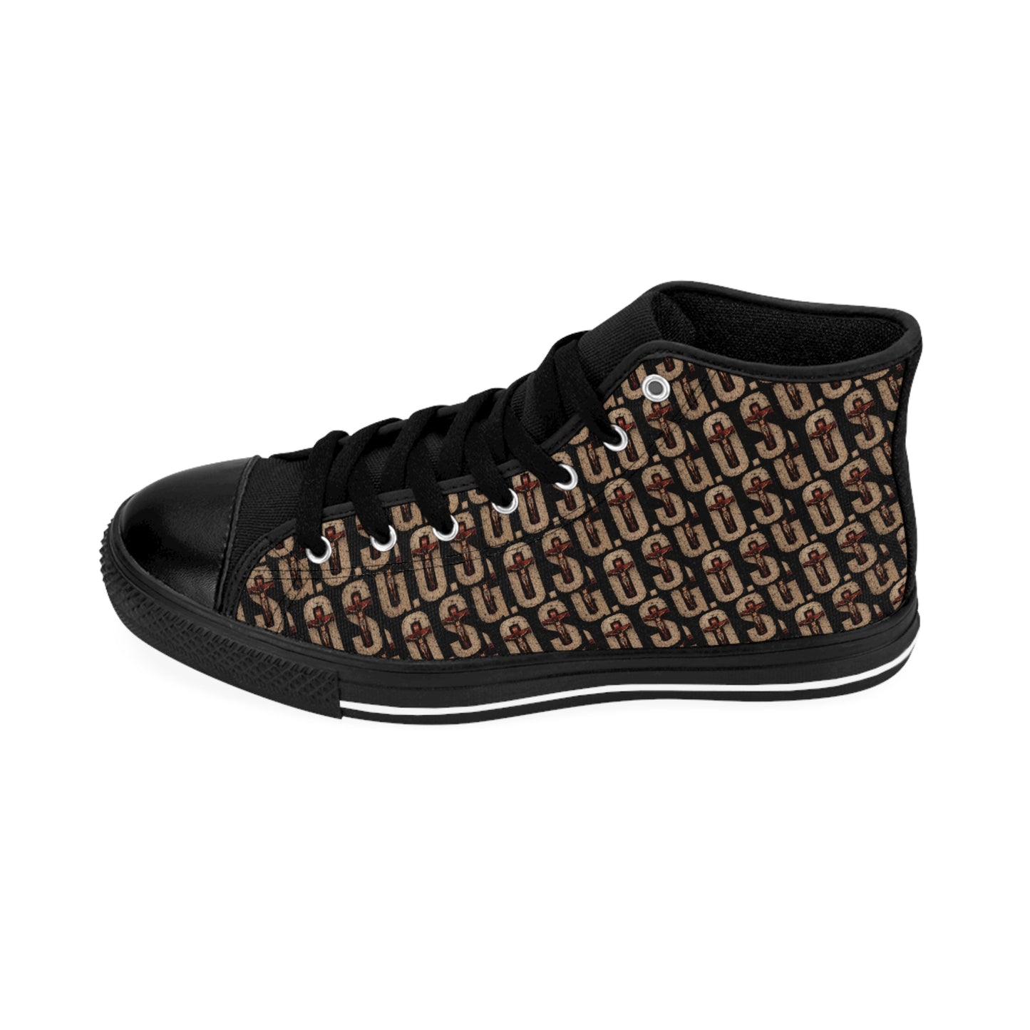 G.O.S.-Chess-Themed High-Top Sneakers — “This Is Not Checkers” Graphic