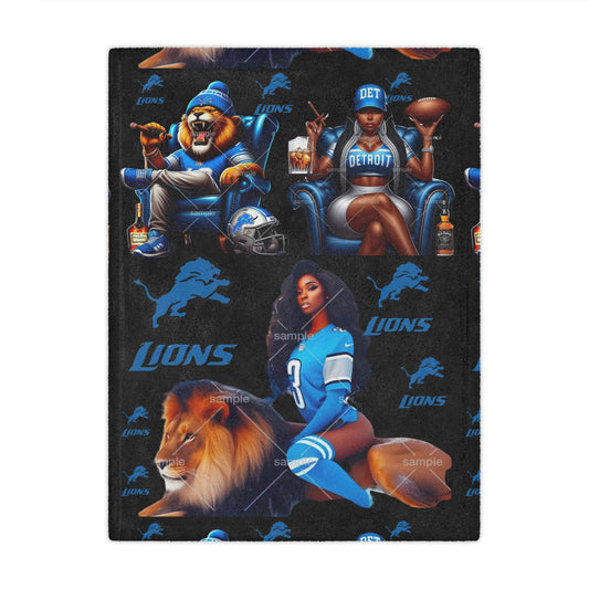 Detroit Lions Minky Blanket, Cozy NFL Throw, Fan Gift, Soft Fleece, Game Day Essential