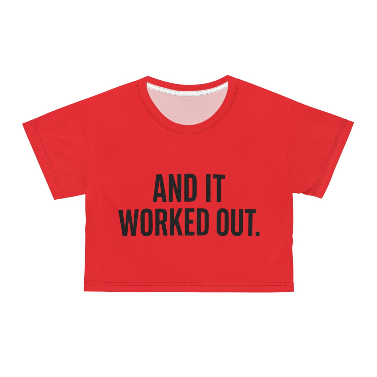 And it worked out Crop Tee — Bold Color Brush Script Feminine Pride Top