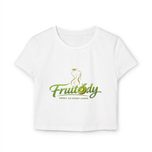 Fruitody Women's Crop Tee — kiwi Fruit Logo Casual Summer Top