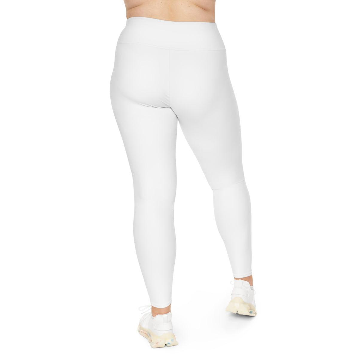 Single LT Plus Size Leggings - Neutral Script Allover Print