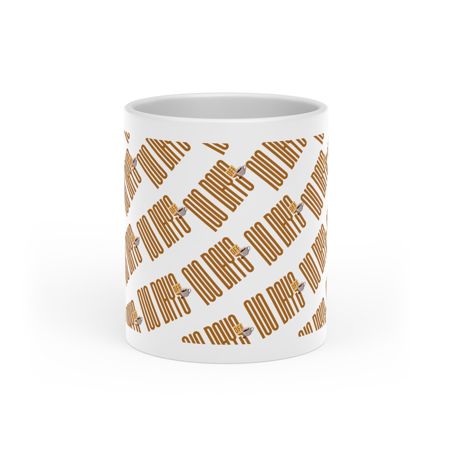 No days off coffee-Heart Mug — "No Days Off" Coffee Cup (Pink Retro Typography)