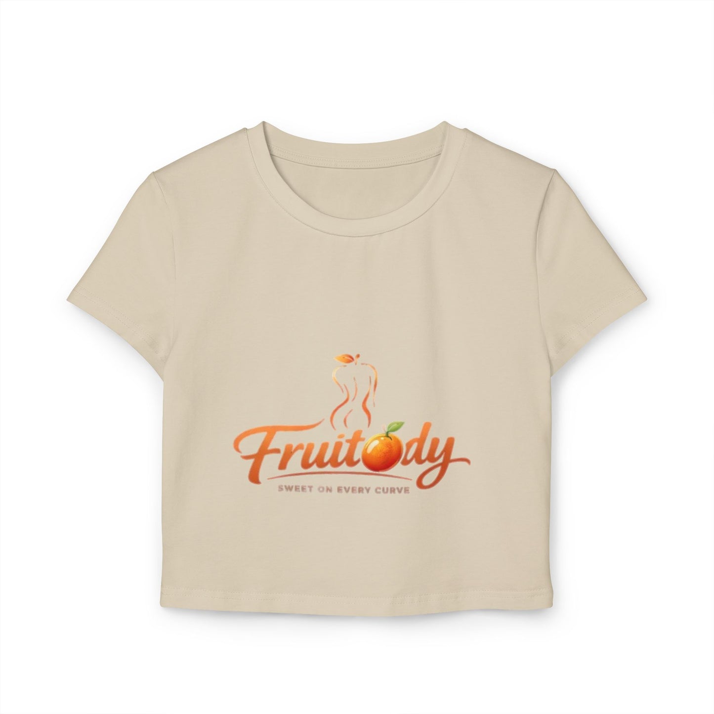 Fruitody Women's Crop Tee — Orange  Fruit Logo Casual Summer Top