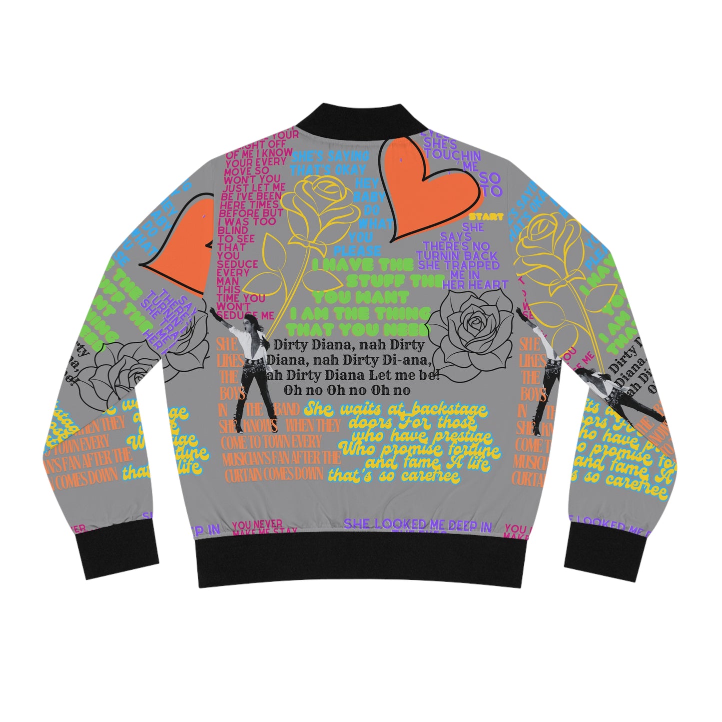 Dirty Diana-Colorful Women's Bomber Jacket • Trendy Streetwear for Music Lovers • Perfect for Concerts, Casual Outings, and Gifting • Inspired Fashion