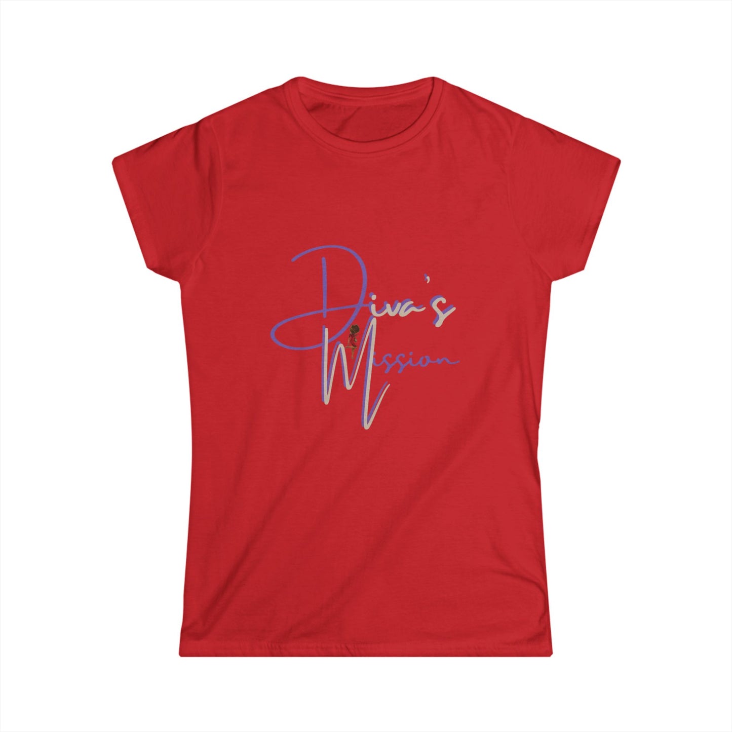 Purple Women's Tee - 'Diva's Mission' Script Logo Graphic