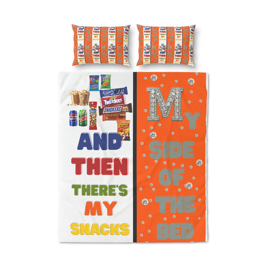 Duvet Cover Set – "My Side of the Bed" Snack-Themed Quilt Cover (3-Piece)