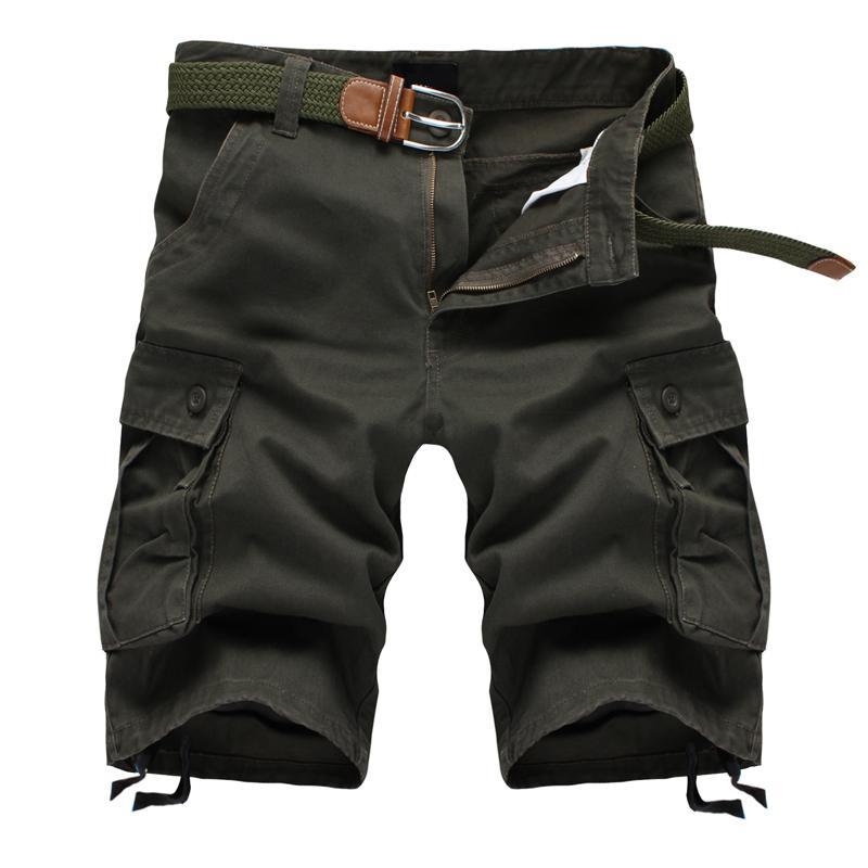 Men's Cotton Cargo Shorts with Pockets - Plus Size