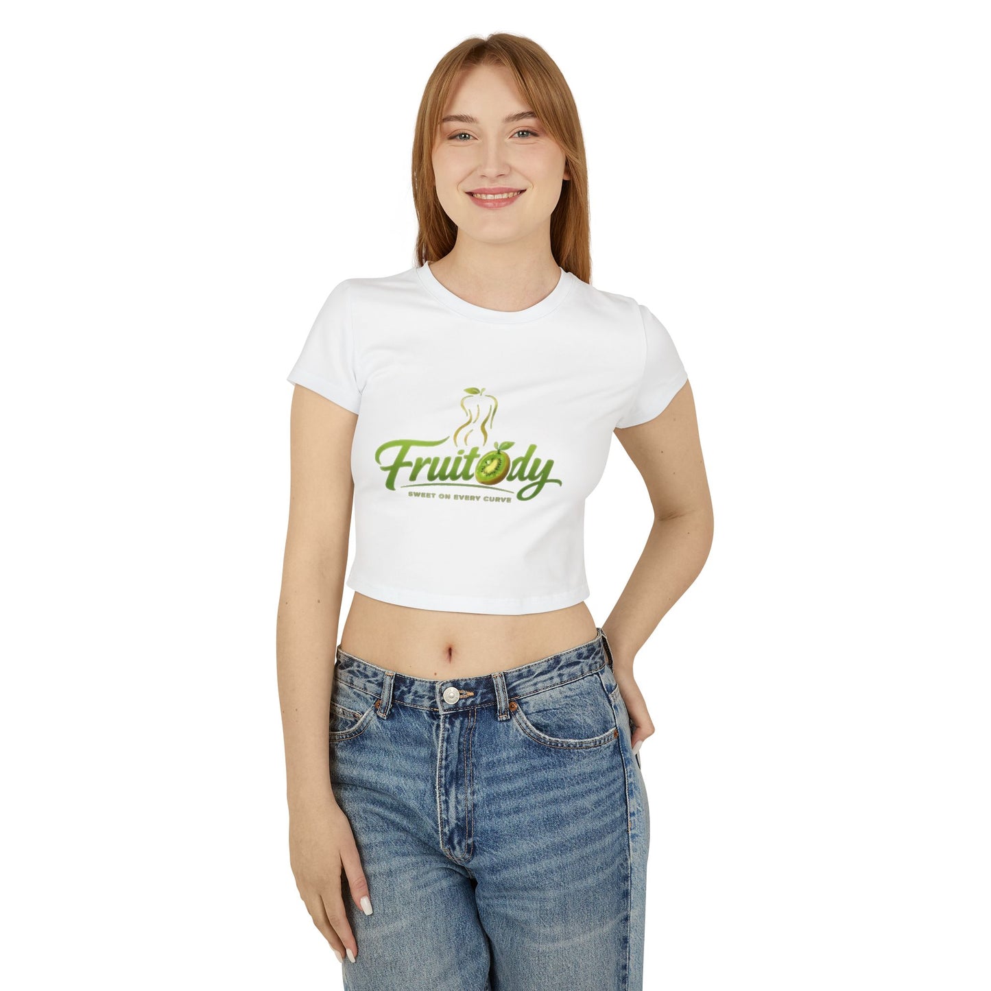 Fruitody Women's Crop Tee — kiwi Fruit Logo Casual Summer Top