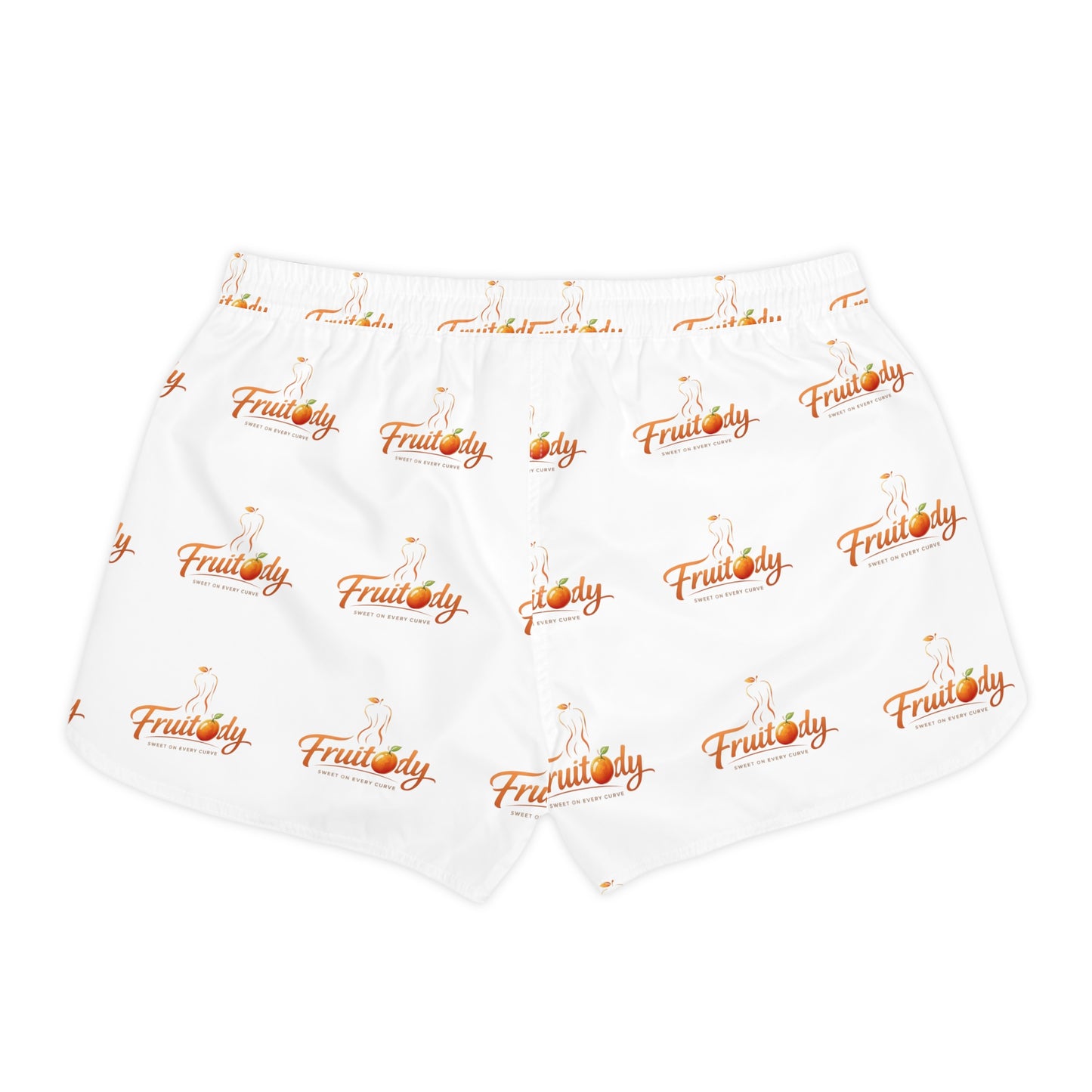 Fruitody Orange-Women's Casual Shorts — White All-Over Print
