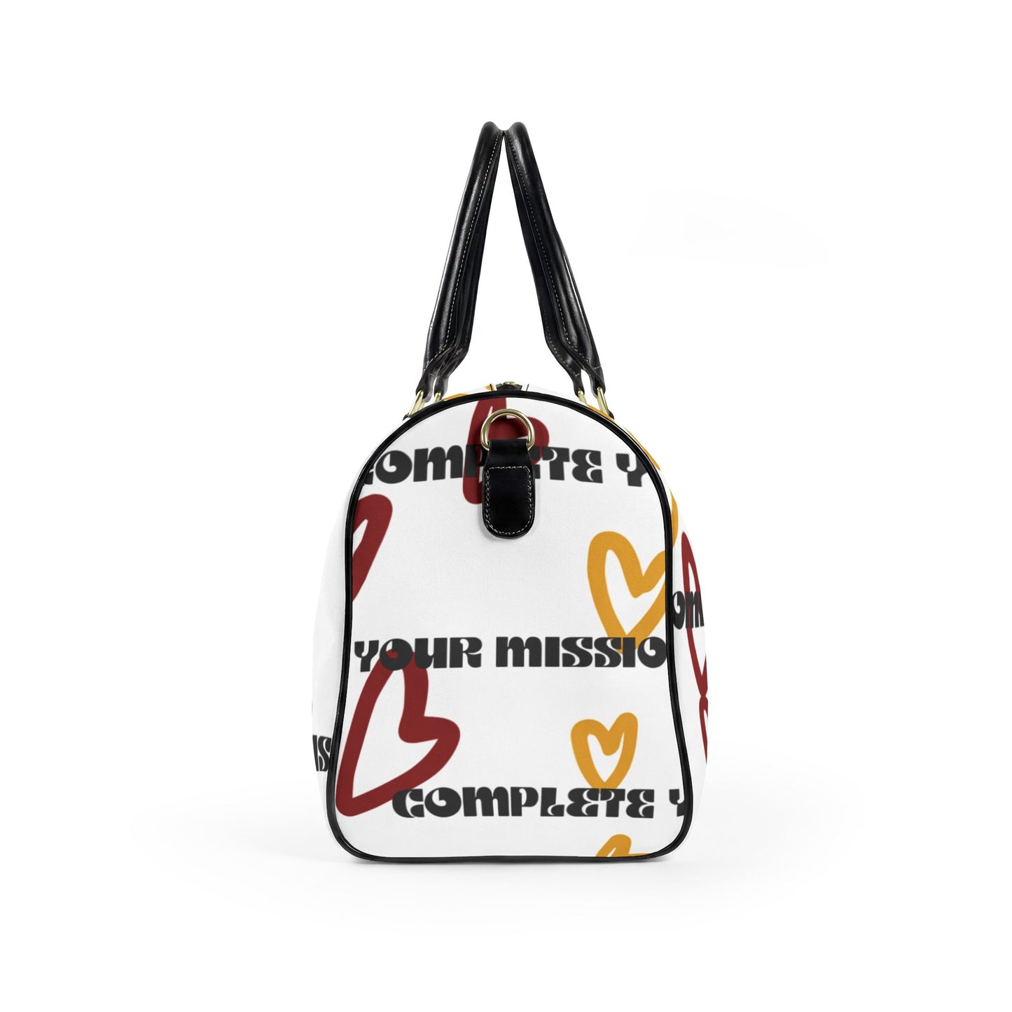 Leather Travel Bag — "COMPLETE YOUR MISSION -Graphic Weekender for Baddies