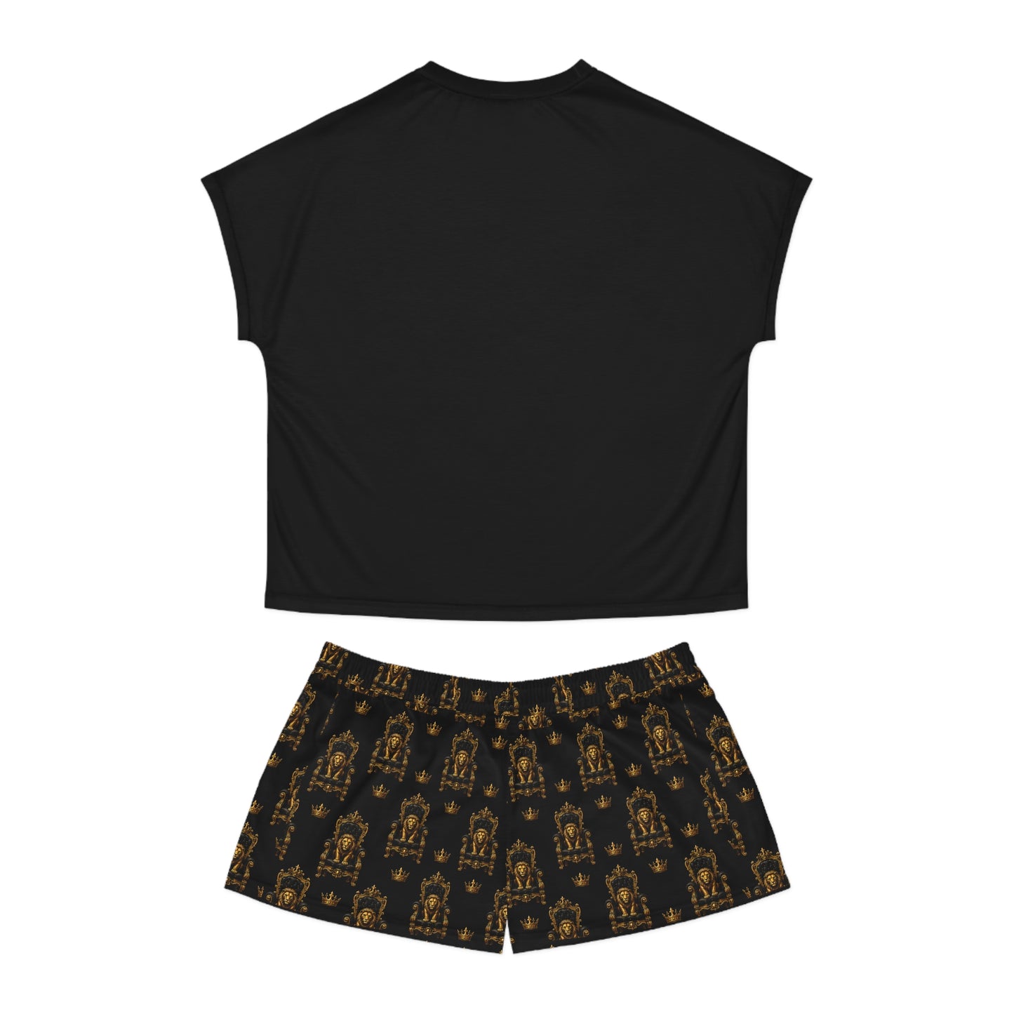Copy of Lion Floral Women's Short Pajama Set — Luxe Nightwear with Golden Lion Print