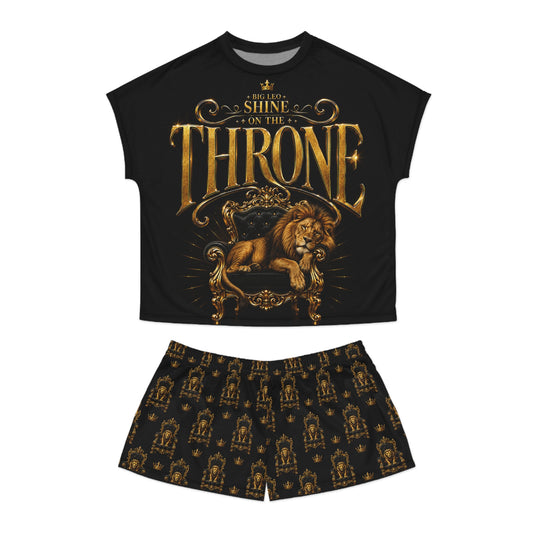 Copy of Lion Floral Women's Short Pajama Set — Luxe Nightwear with Golden Lion Print