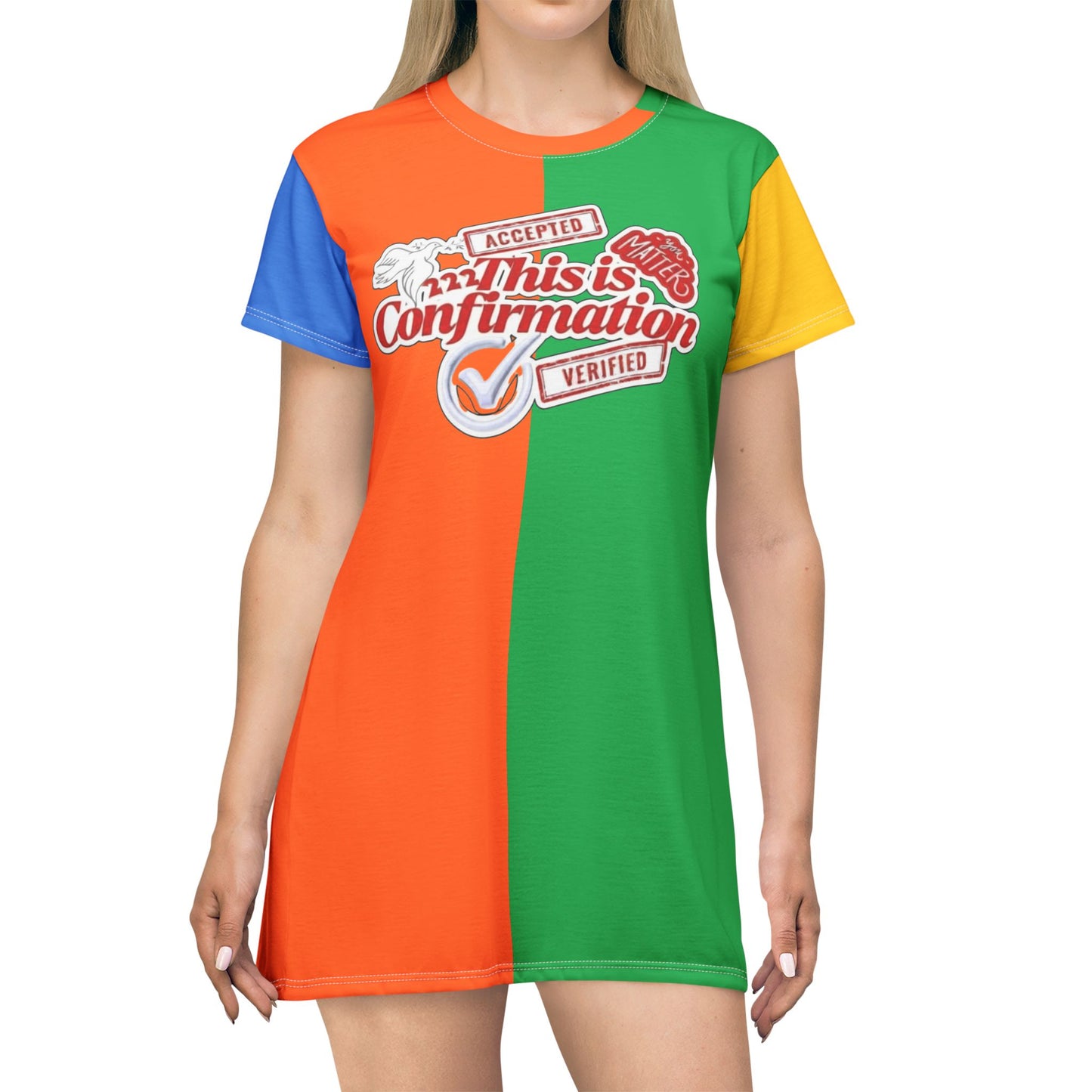 This is Confirmation-Colorblock T-Shirt Dress