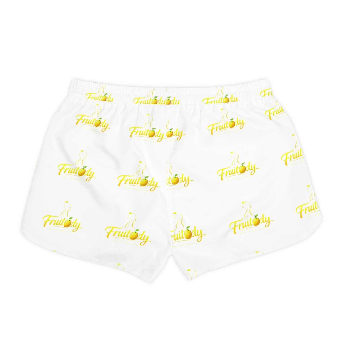 Fruitody lemon-Women's Casual Shorts — White All-Over Print