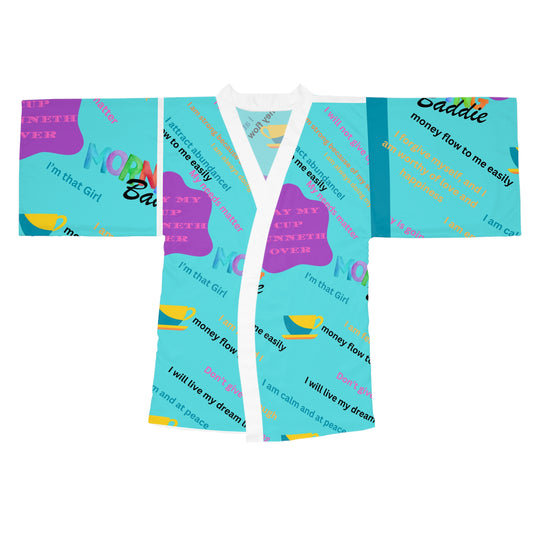 May my cup runneth over, Long Sleeve Kimono Robe (AOP)