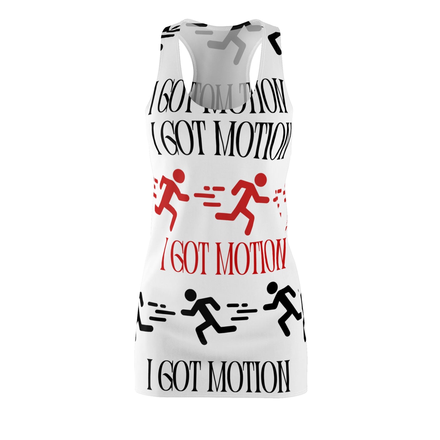 Racerback Dress — "I GOT MOTION" Running Graphic