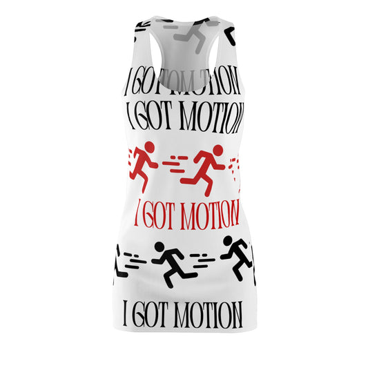 Racerback Dress — "I GOT MOTION" Running Graphic