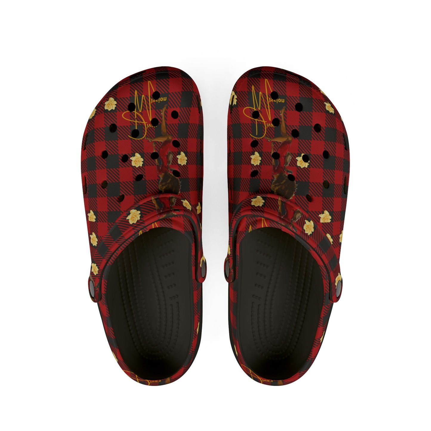 Divas Mission red-Holiday crocs Comfort Shoes, Festive Footwear, Casual Everyday Slip-Ons, Comfortable Home Footwear