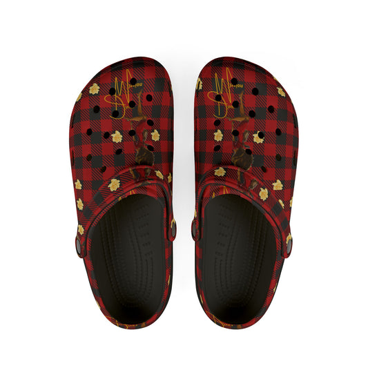 Divas Mission red-Holiday crocs Comfort Shoes, Festive Footwear, Casual Everyday Slip-Ons, Comfortable Home Footwear